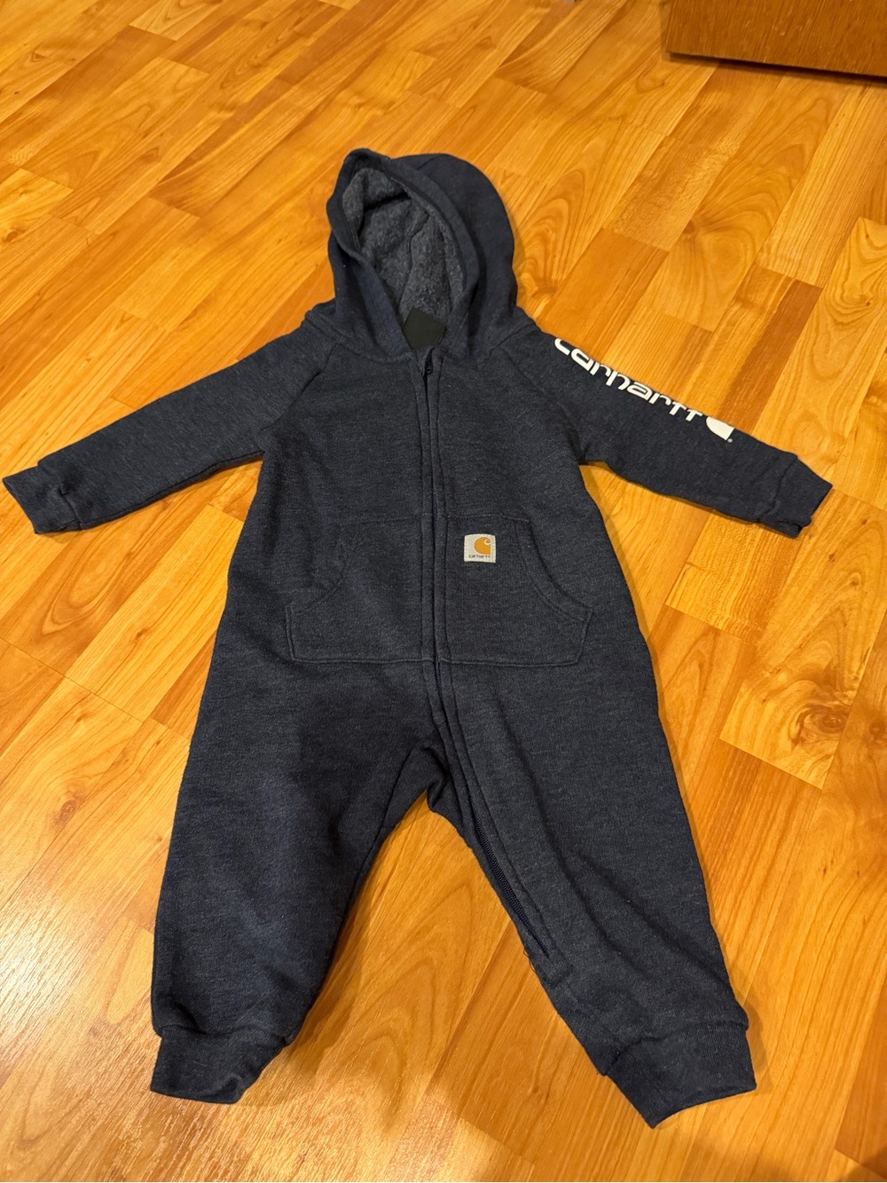 Carhartt Grey Hooded Kids One-Piece Zip Coverall